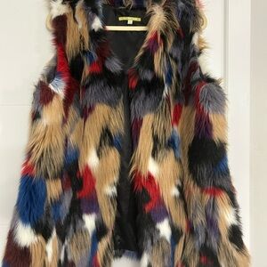 Gianni Bini Colorful Faux Fur Vest